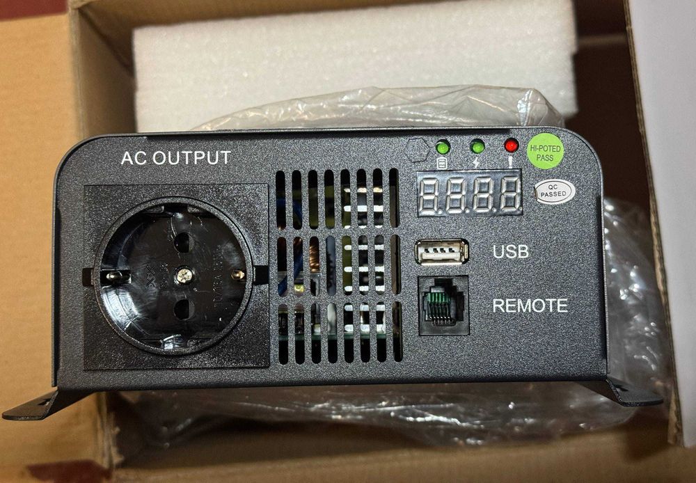 Інвертор ZGPT 12 220 перетворювач чистий синус 600 Вт / 1200 Вт, USB