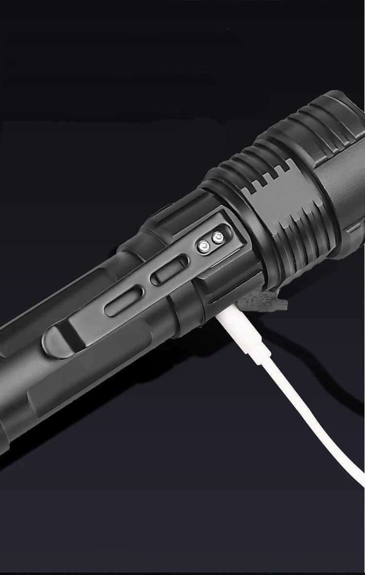 Latarka myśliwska na zwierzynę 4-KOLORY 4-LED USB zoom