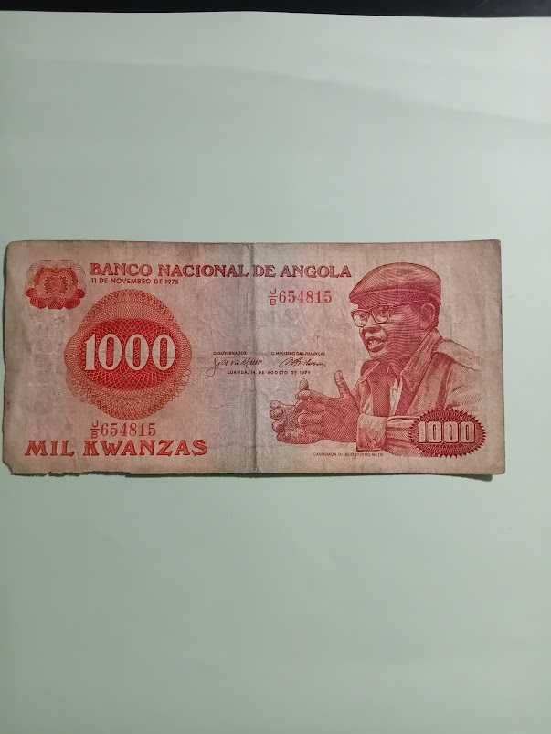 Nota Antiga Angola 1000 Kwanzas ano 1979