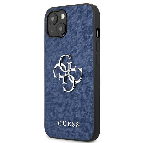 Etui Guess Saffiano do iPhone'a 13 mini 5,4" - Niebieskie