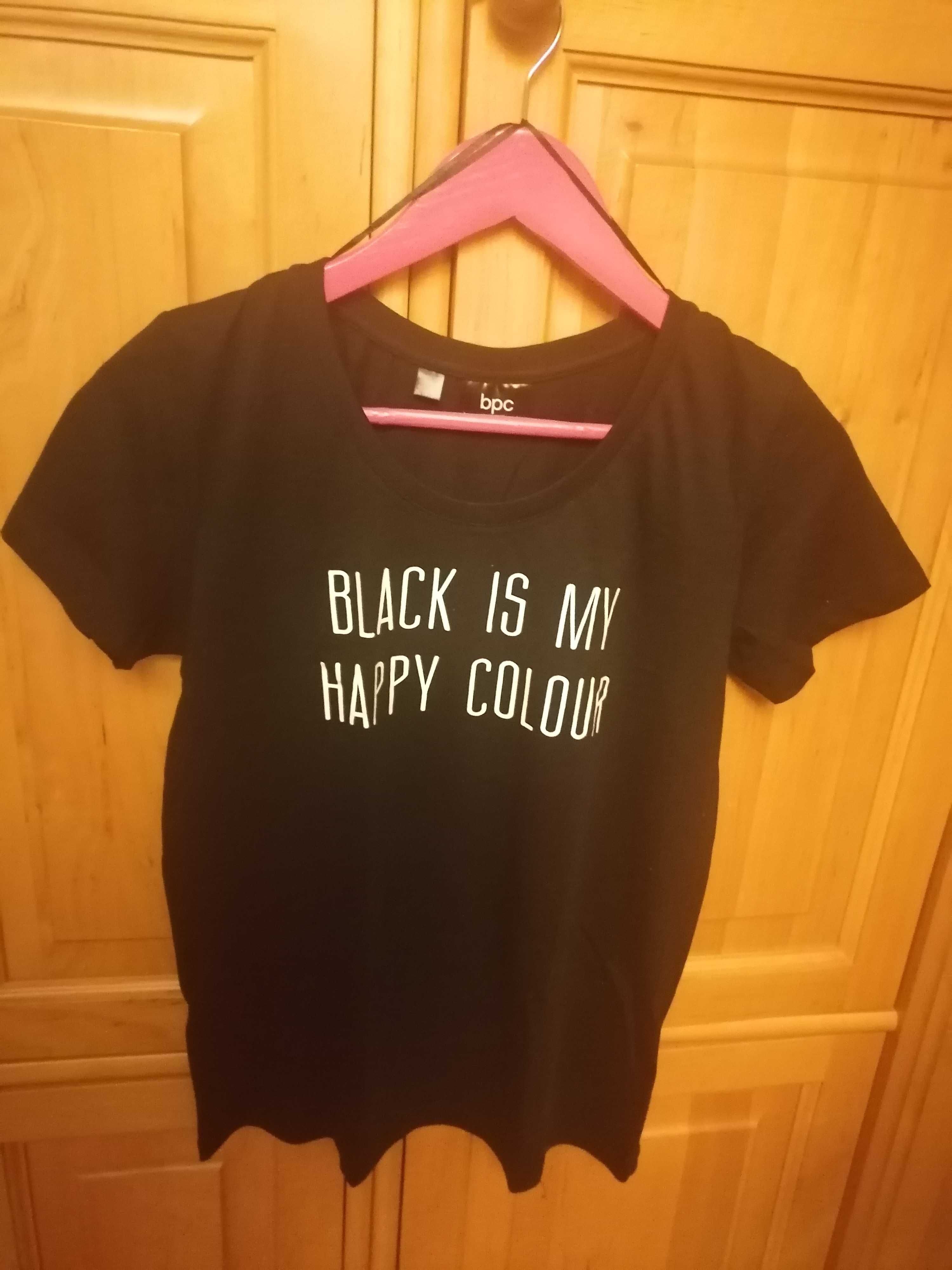 Koszulka T-shirt z napisem "Czarny  kolor przynosi farta" 100% bawełna
