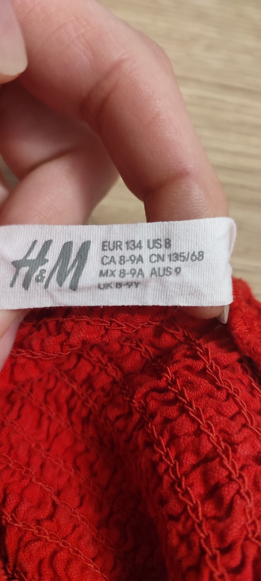 Kombinezon spodnie odświętne czerwone H&M rozm. 134