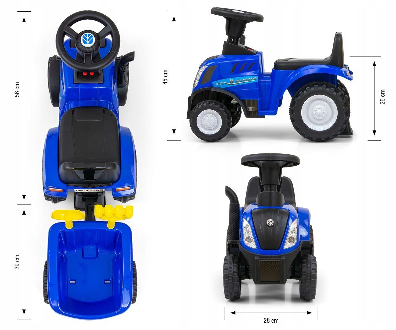 Jeździk Milly Mally New Holland T7 niebieski