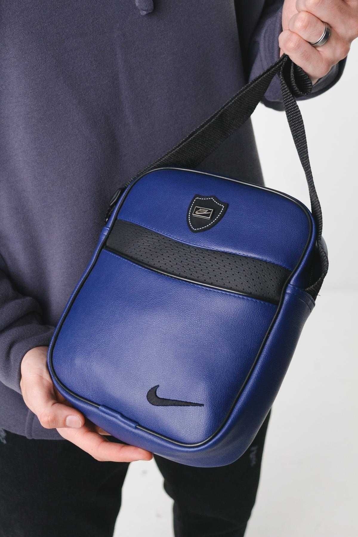 Барсетка Nike синя, сумка чоловіча найк, барсетка найк, месенджер