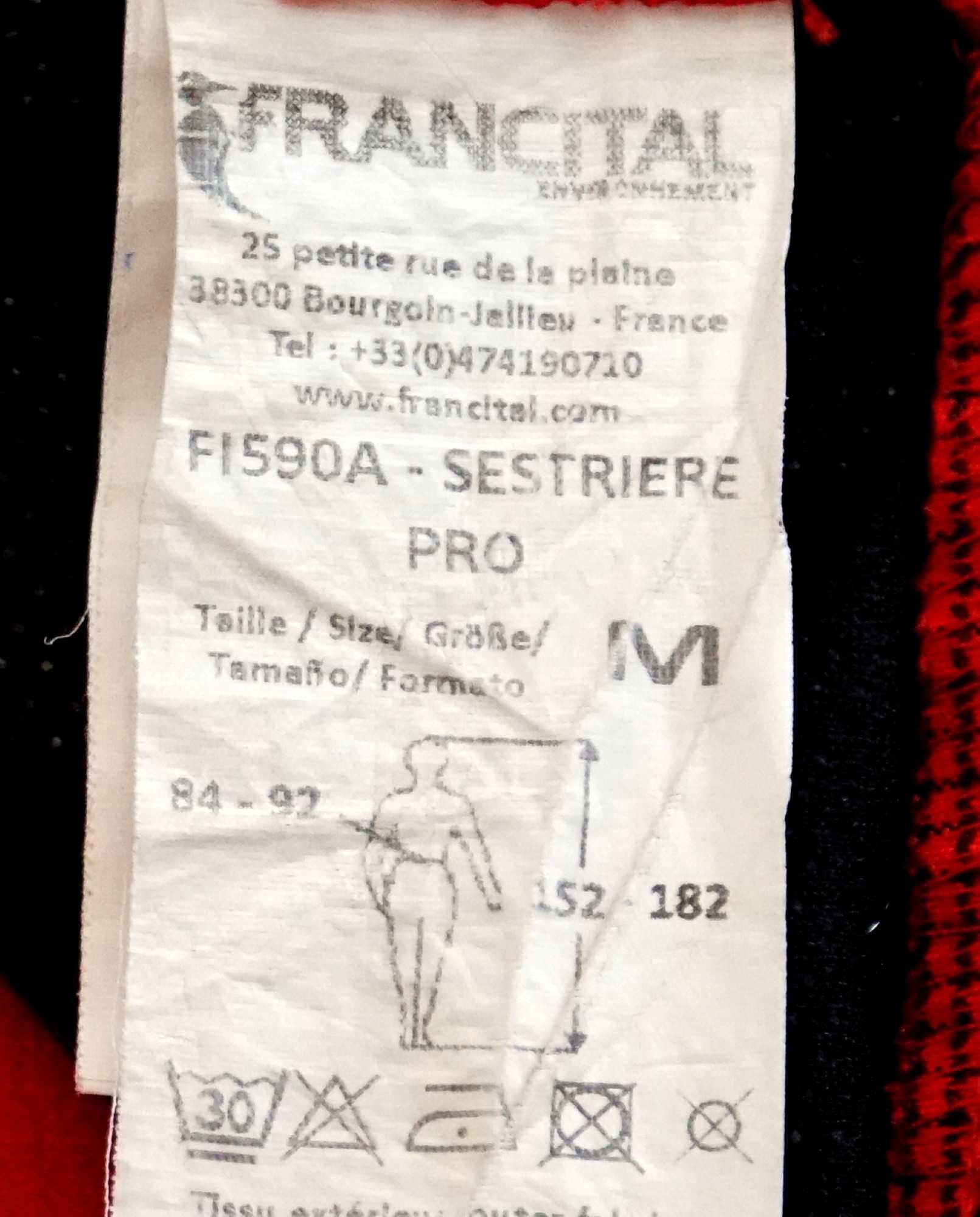Spodnie antyprzecięciowe FRANCITAL Sestriere Pro (M czerwone, Cordura)