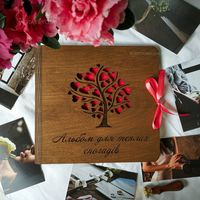 ВИГІДНО! Фотоальбом з дерева - подарунок на весілля, розпис, річницю