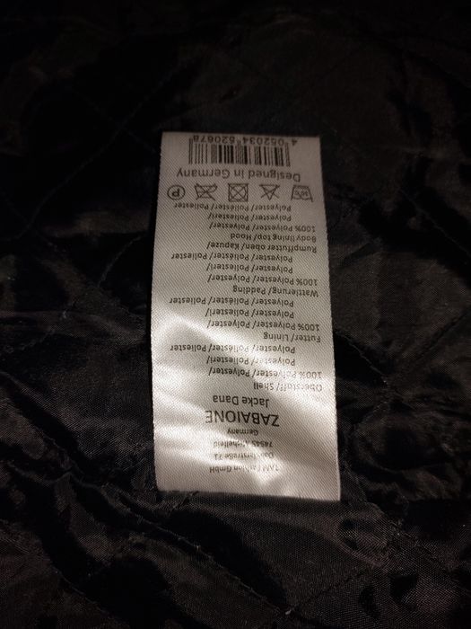 Długa, cieplana, pikowana kurtka