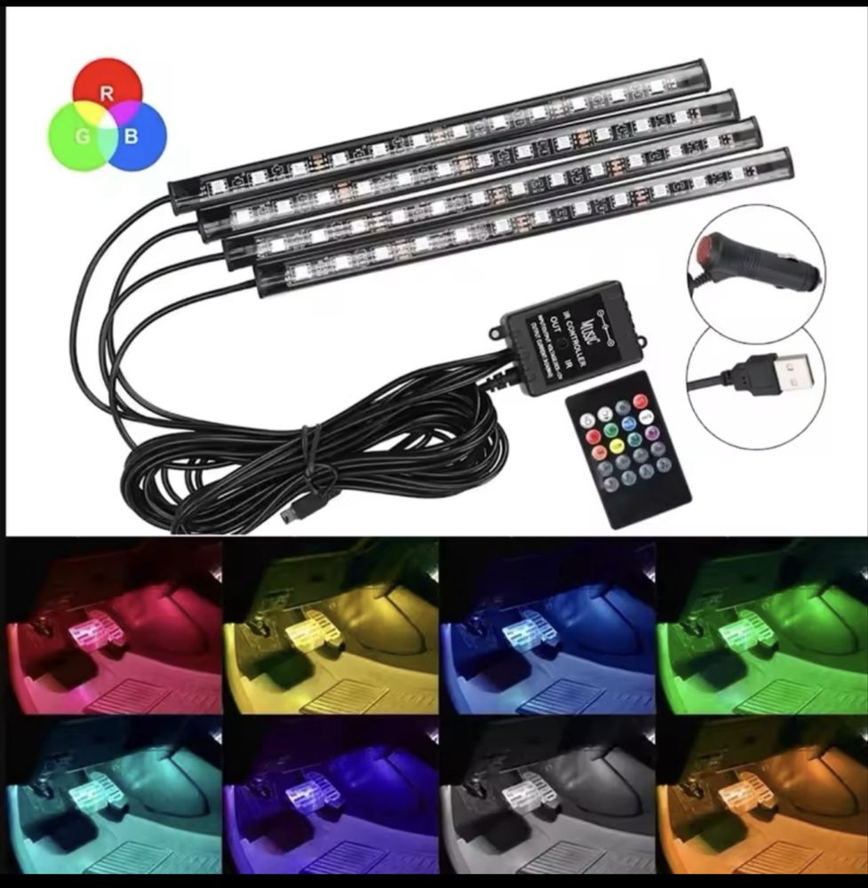 Uniwersalne samochodowe oświetlenie RGB LED