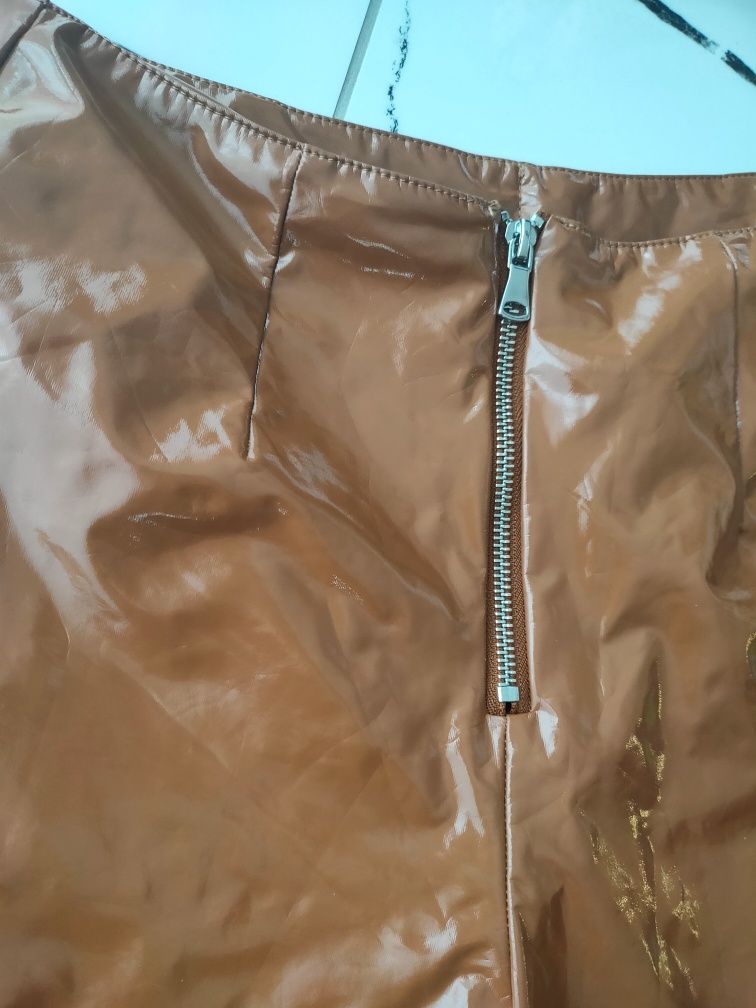 Legginsy Calzedonia M camelowe lateksowe