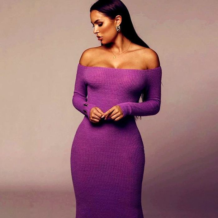 Vestido de Malha Canelada