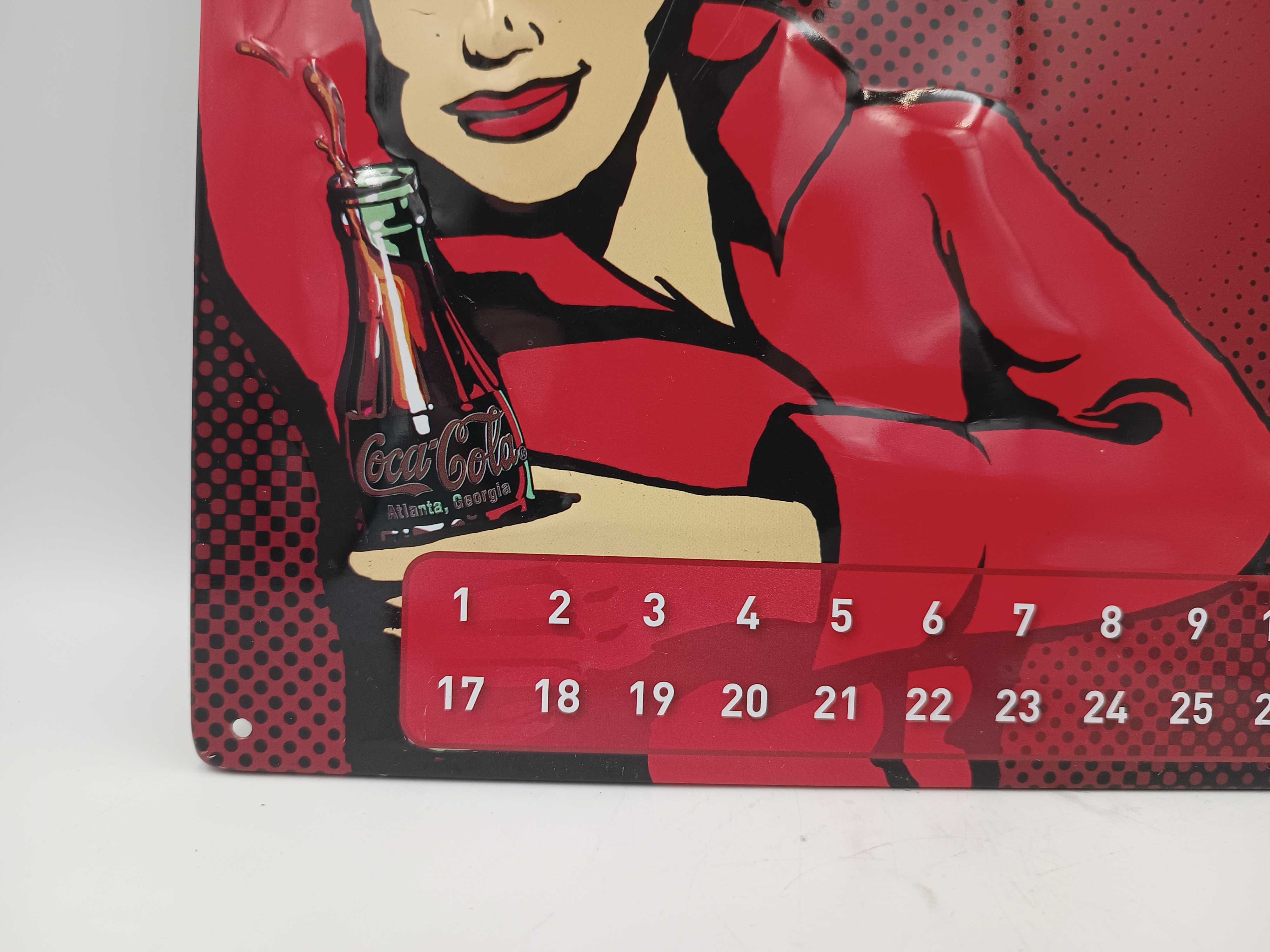Metalowy szyld tabliczka kalendarz Coca-Cola reklama