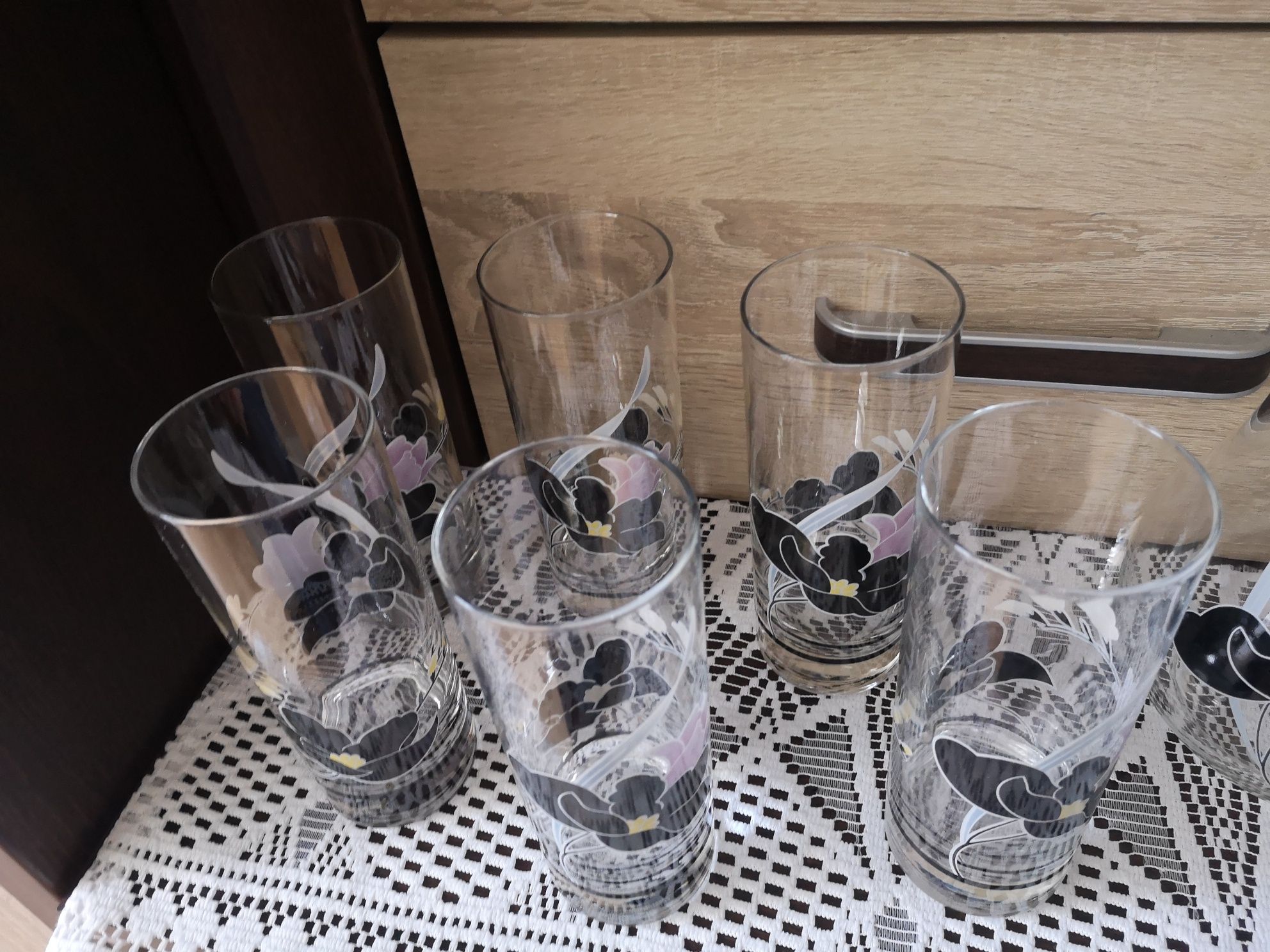 Zestaw dzbanek+6 szklanek Arcopal Luminarc Anais z lat 80tych PRL