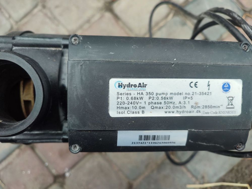 продам гидро насос для джакузи hydro air ha 350 pump model no