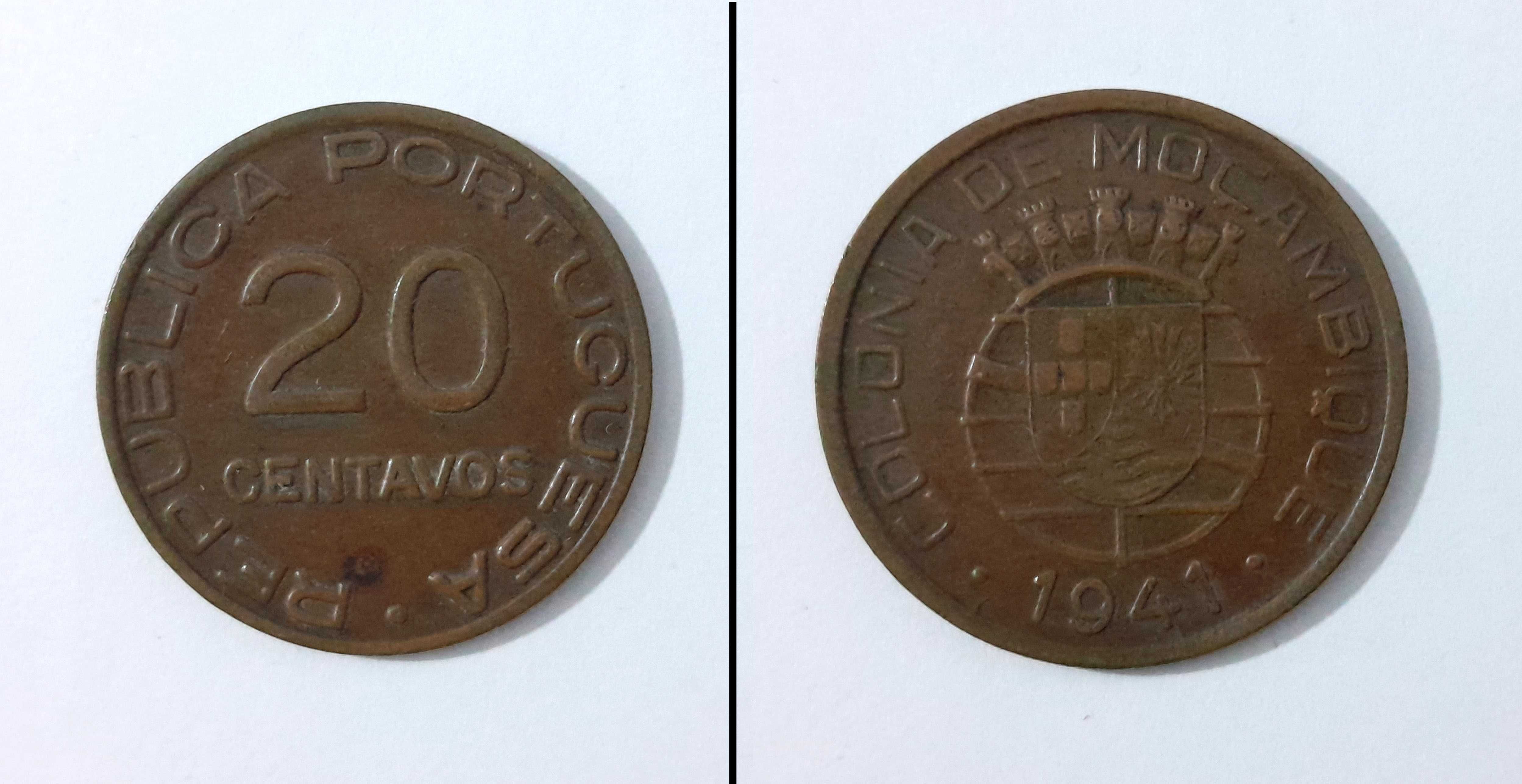 Lote de 4 Moedas antigas de Moçambique - 1936/1941/1961/1963