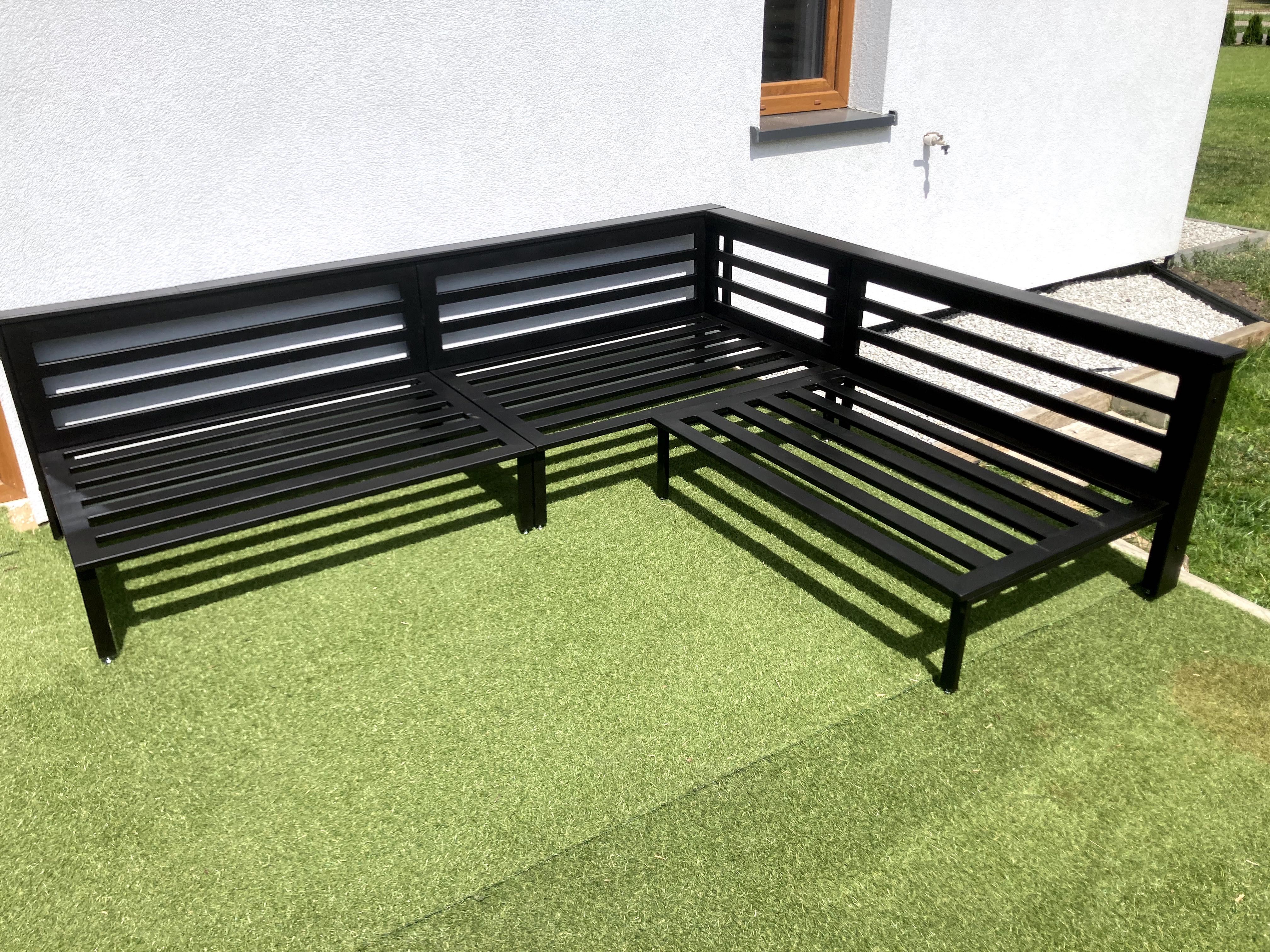 Meble tarasowe, narożnik tarasowy metalowy 220x180cm