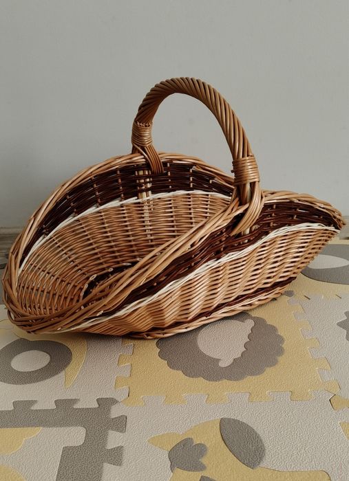 Kosz wiklinowy na drewno L,kosz kominkowy