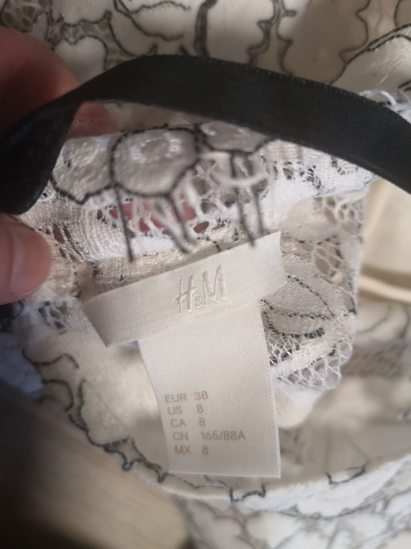 Sukienka koronkowa h&m, 38 M, ecru