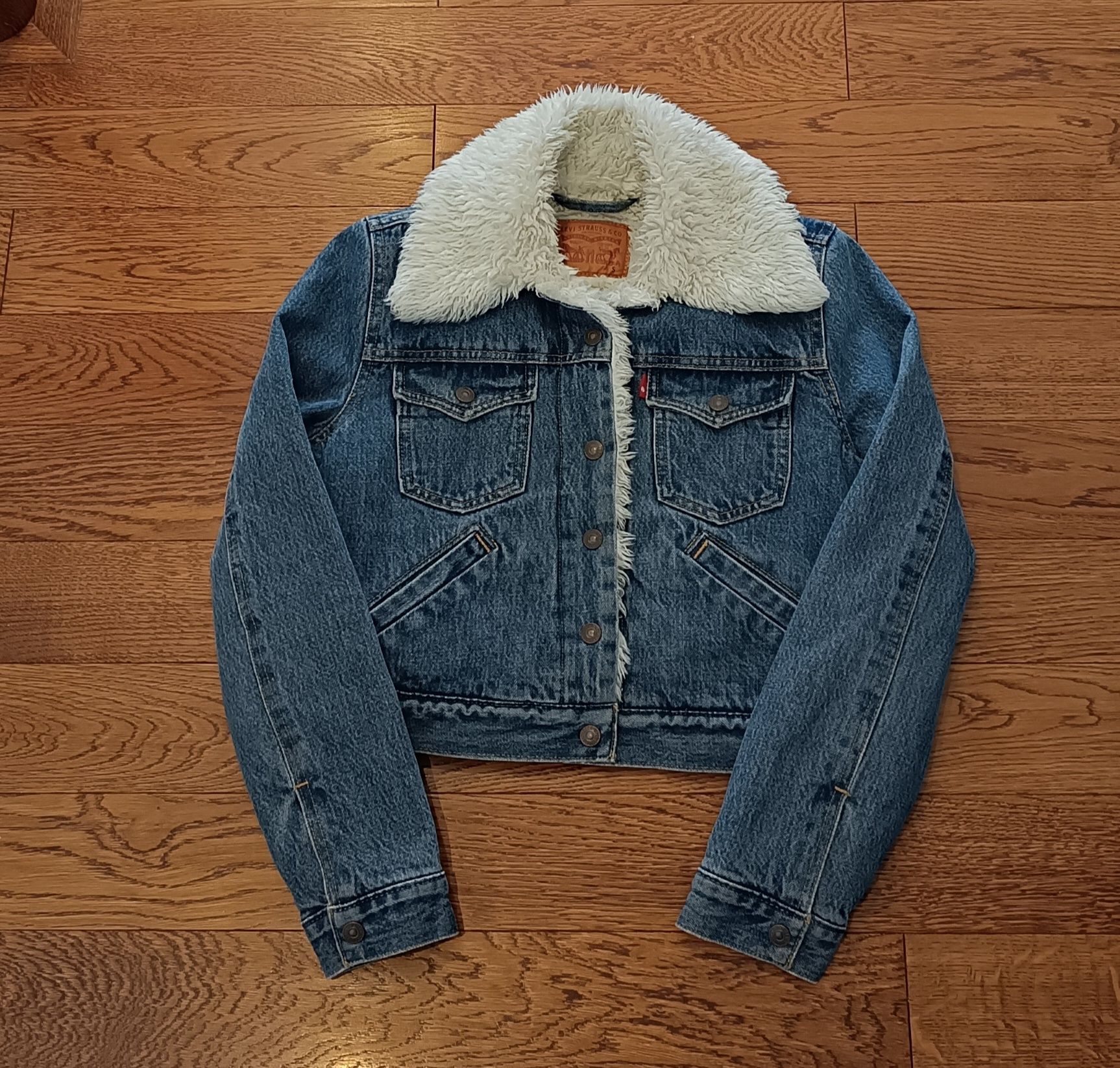 Sherpa Levi's Trucker Kurtka Jeans Oryginalna Miś Ocieplana