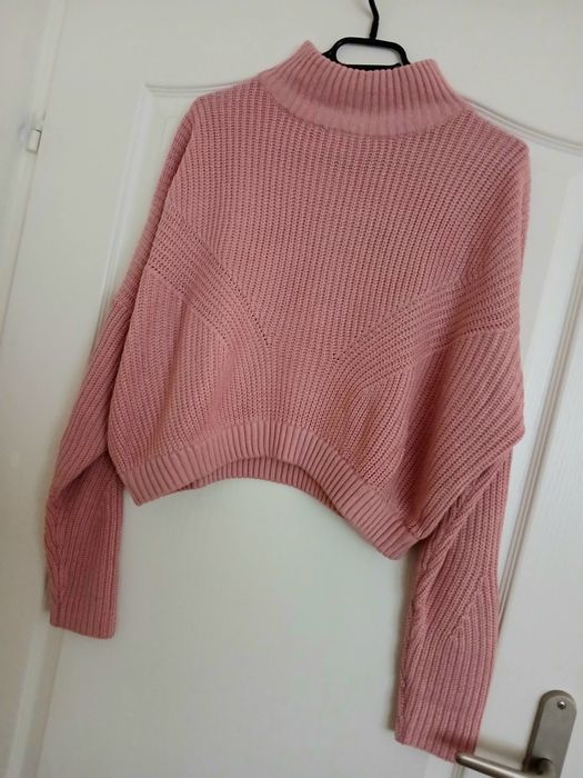 Sweter półgolf oversize crop top XS-M
