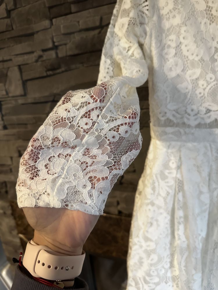 Suknia ślubna Asos Bridal roz 40 koronka ecru krtka