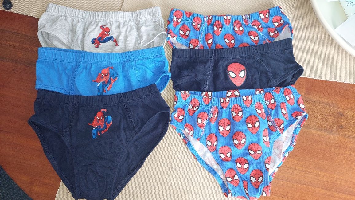 6 cuecas novas homem aranha tam 7-8 anos