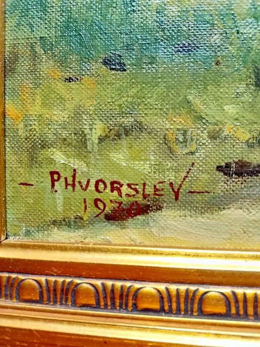 Stary obraz na płótnie sygnowany 1970 rok  .