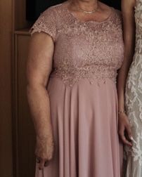 Sukienka na wesele mama weselna druhna świadkowa 46 różowa tiul midi