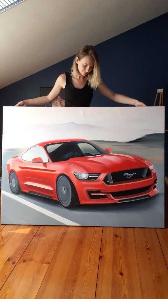 Obraz na płótnie samochód Mustang oryginał akryle