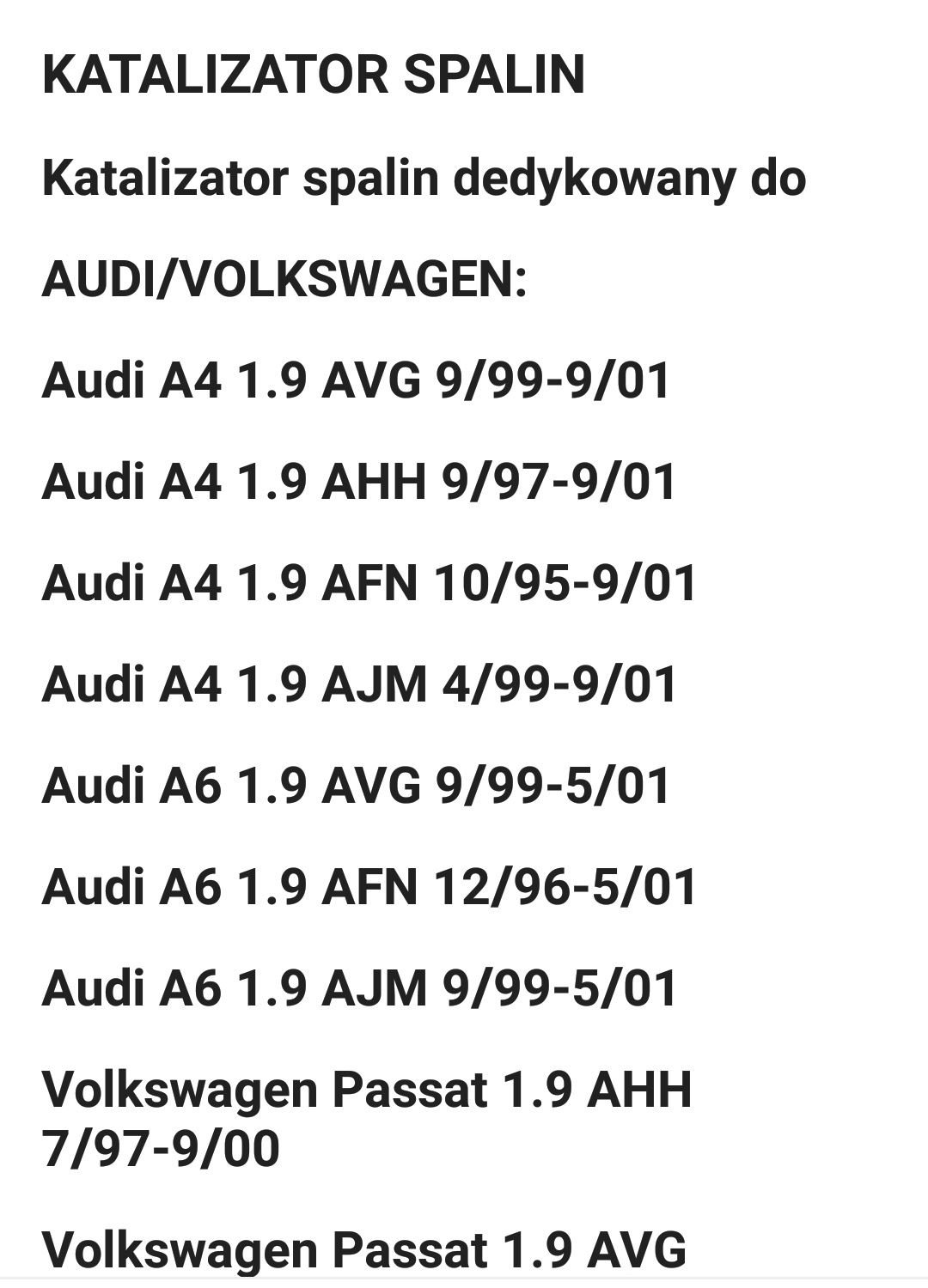 Katalizator kompletny 1,9 tdi