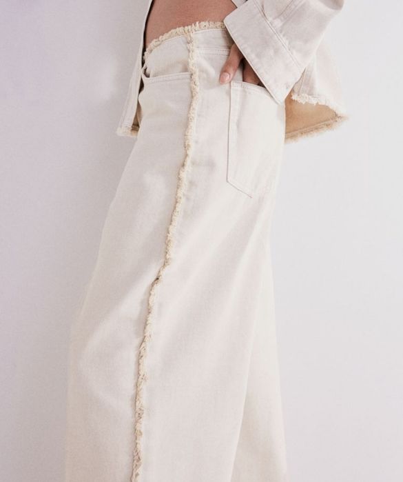 Baggy low jeans H&M z postrzępionymi brzegami. Nowe wyprzedane TANIEJ!