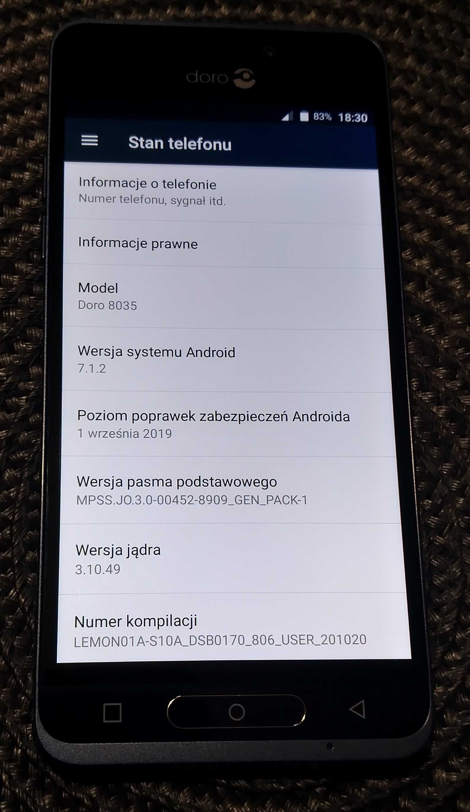 SMARTFON DLA SENIORA DORO 8035 (DSB-0170) 5'' LTE HAC SOS nowy komplet