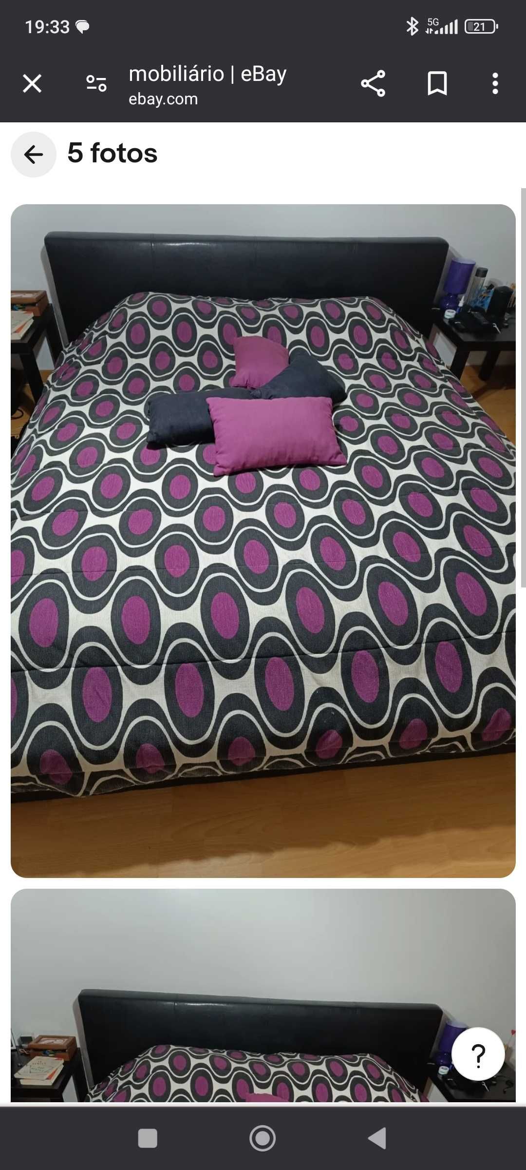 Cama de Casal e mesas de apoio - bom estado