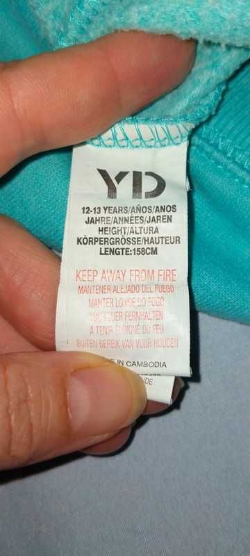 Miętowa śliczna bluza zapinana z kapturem YD 152