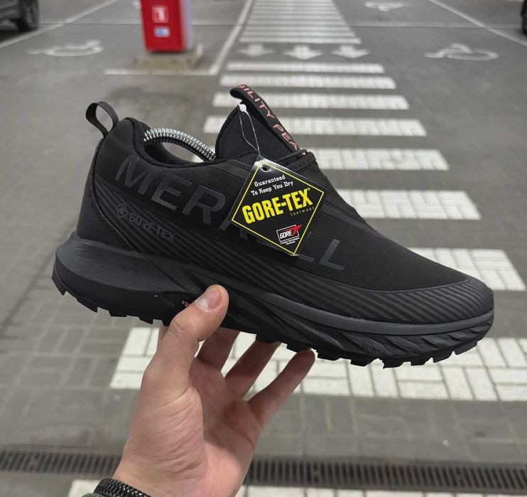 Термо кроссовки Меррелл мужские черные Гор текс Merrell Gore tex