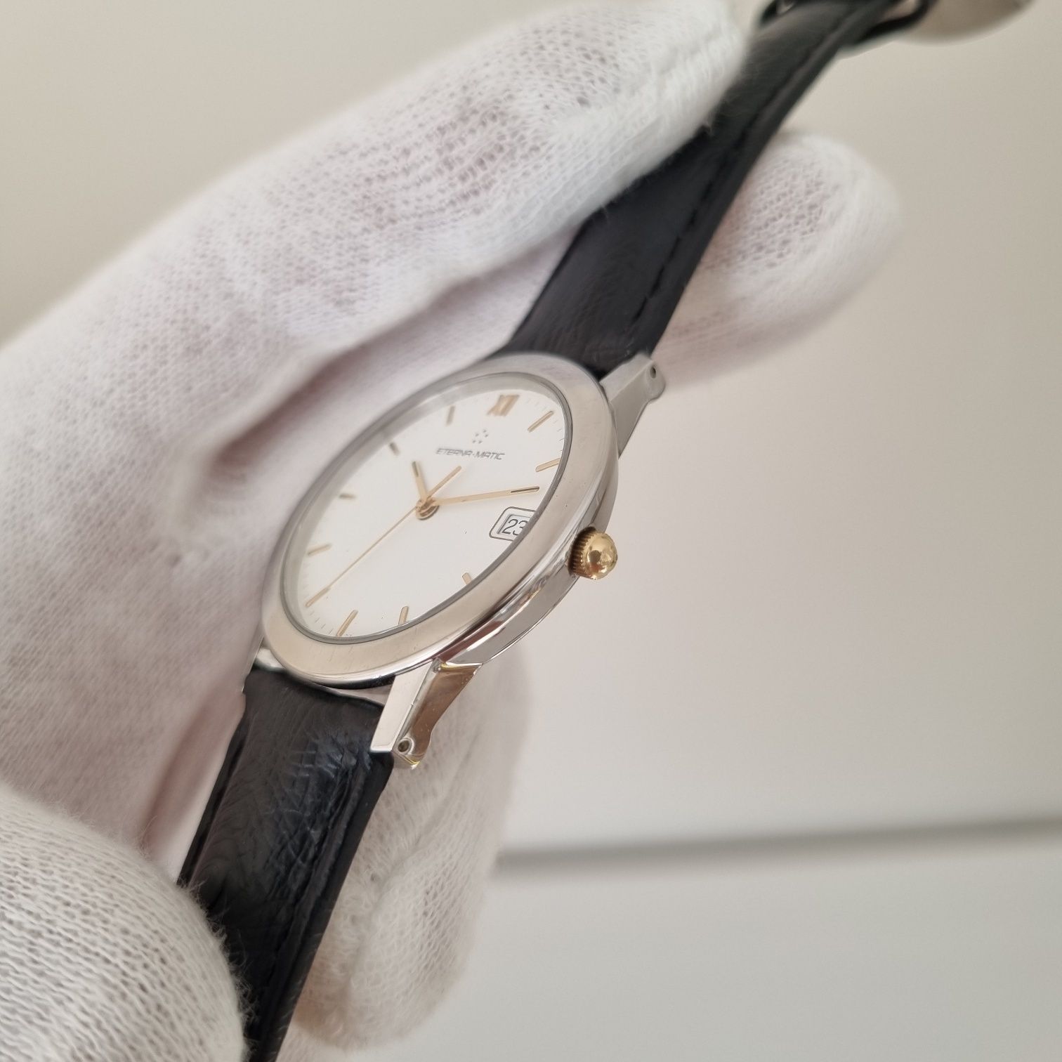 Zegarek Męski Eterna Matic Kontiki lata 1990 transparętny dekiel,34 mm