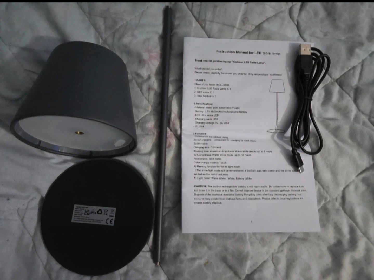 Lampka stołowa bezprzewodowa 38 cm