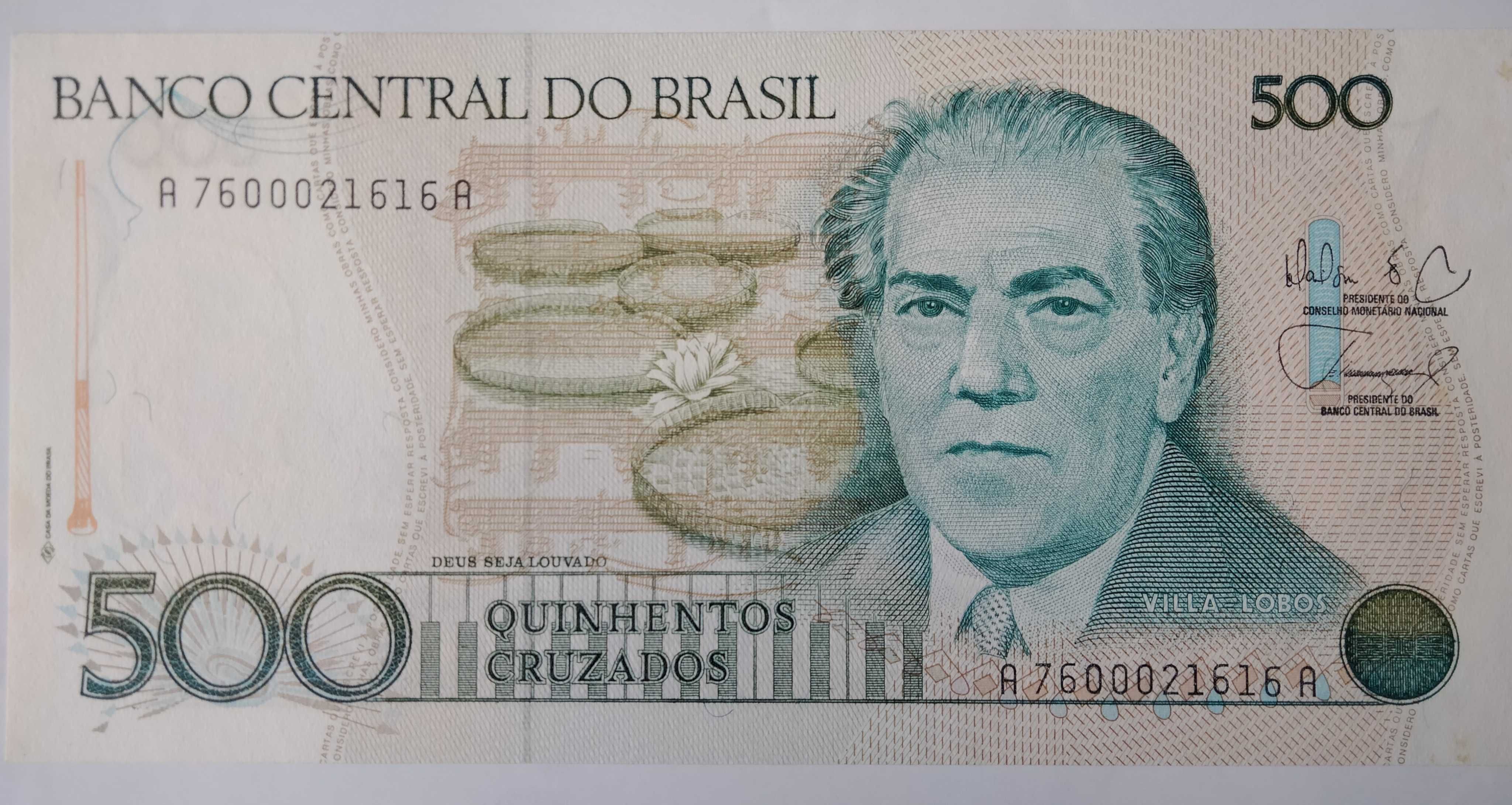 Set de 3 Notas Novas Circuladas no  Brasil  Continente Sul Americano