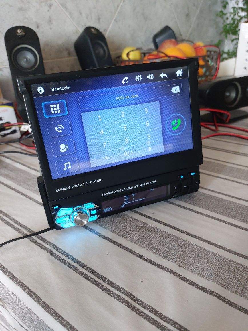 Auto radio Android c/ecrã retráctil