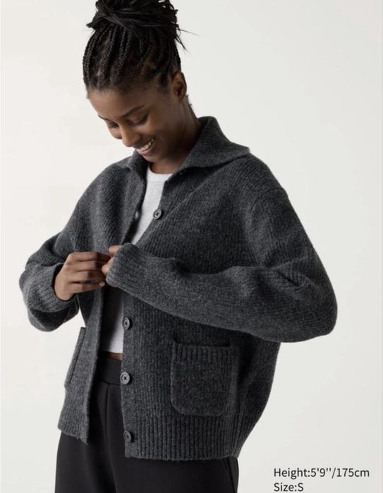 Кардиган блузон з пряжі суфле uniqlo soufflé yarn knit blouson