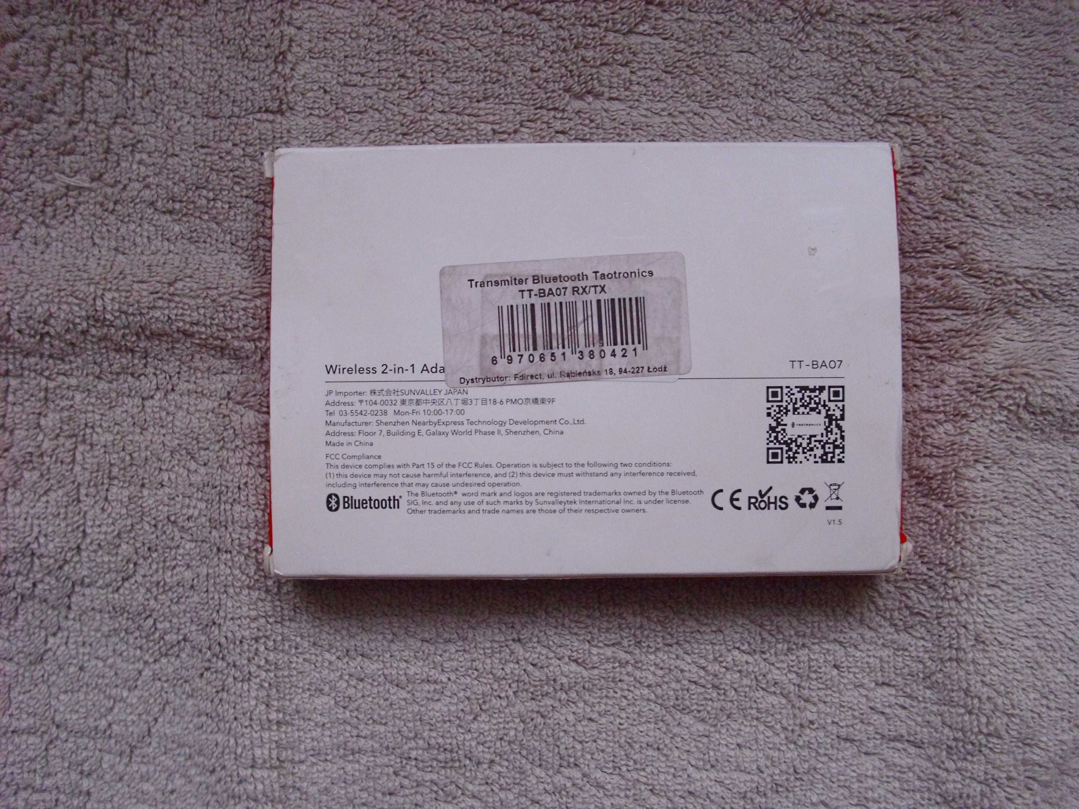 Transmiter Bluetooth Taotronics TT-BA07 RX-TX