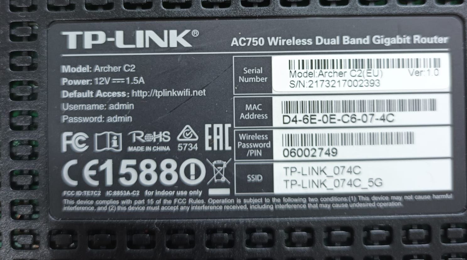 Router TP Link AC 750