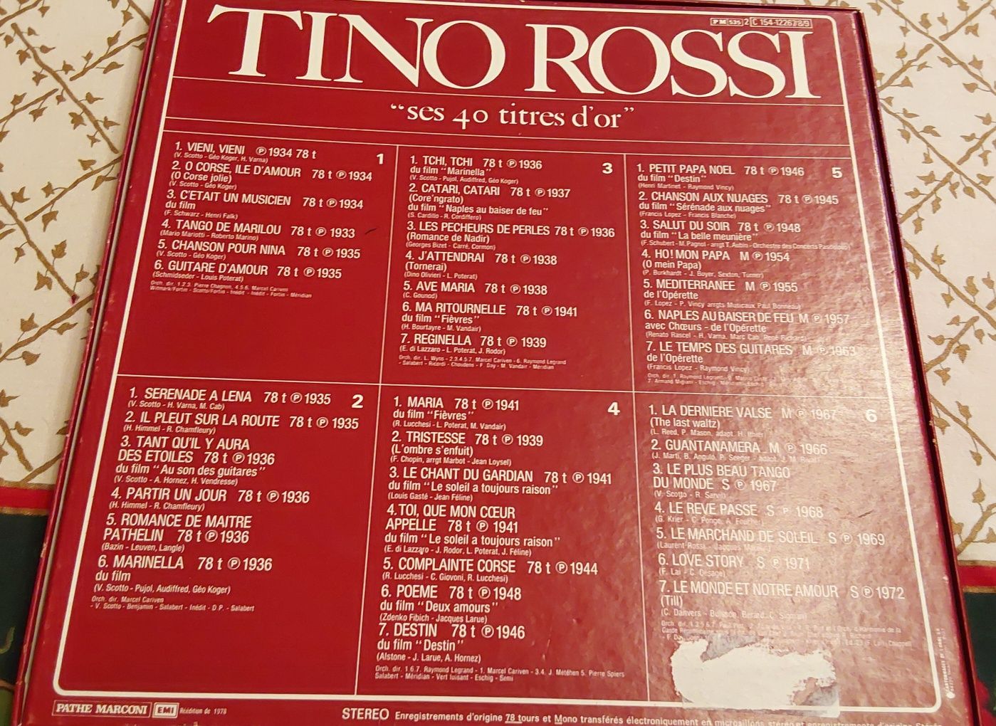 Винил альбом пластинки Тино Росси Tino Rossi