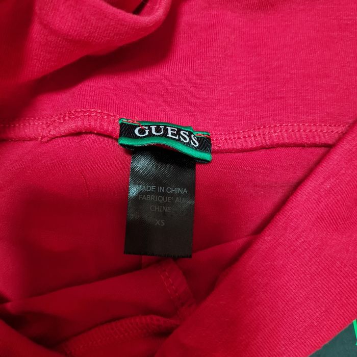 Guess legginsy logowane z lampasem czerwone nowe z metką XS leginsy id