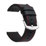 Bracelete Preta Prespontos Vermelho  22mm  Seiko Timberland Oris