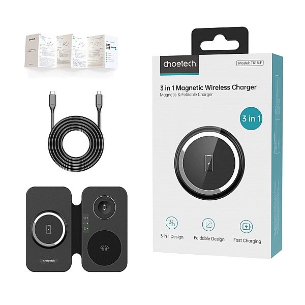 Ładowarka Choetech T616-F indukcyjna 3w1 kompatybilna z urządzeniami A