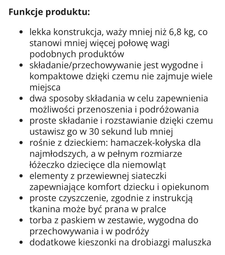 Łóżeczko / kojec Travel