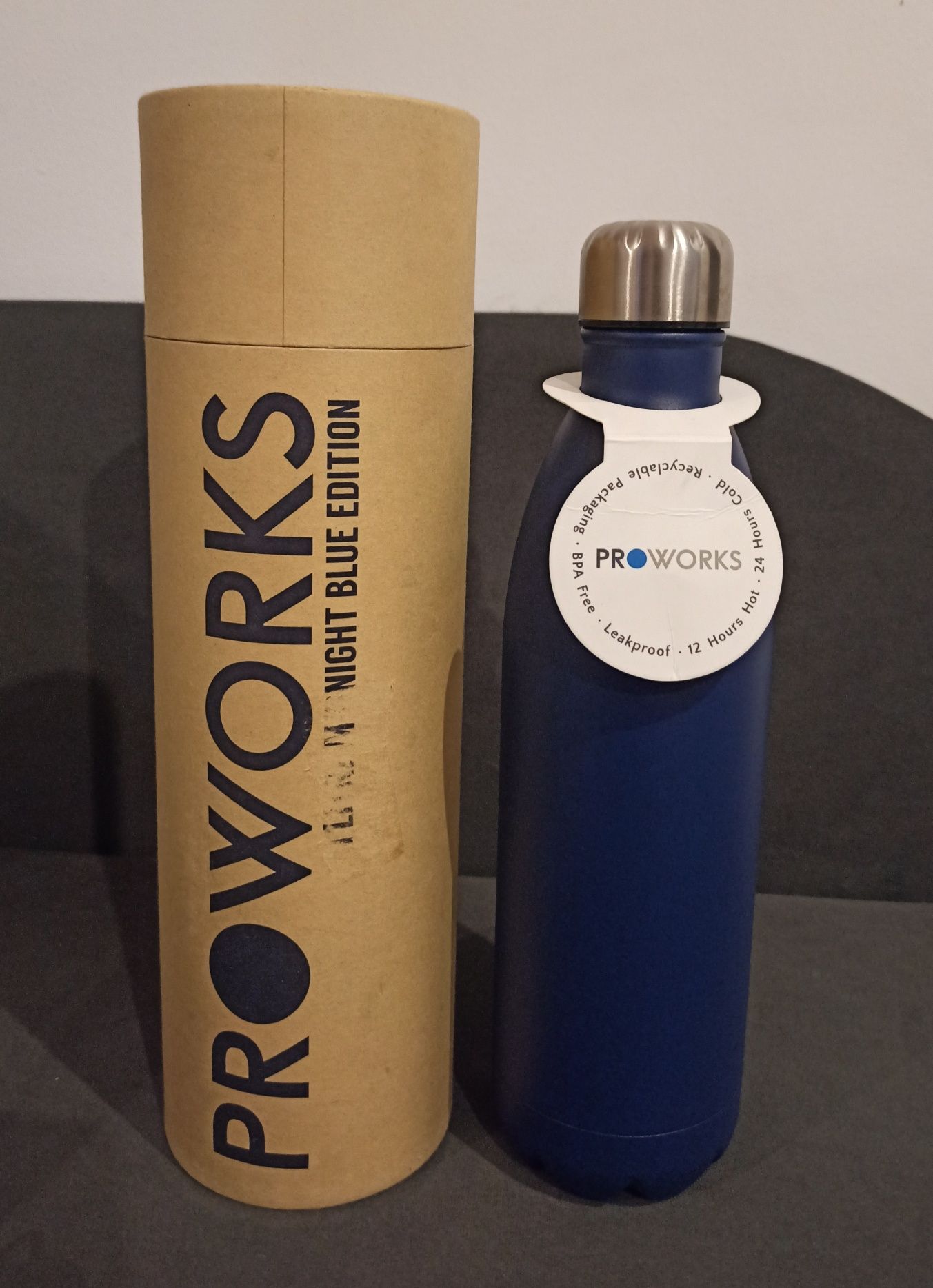 Proworks butelka na wodę ze stali nierdzewnej 1L