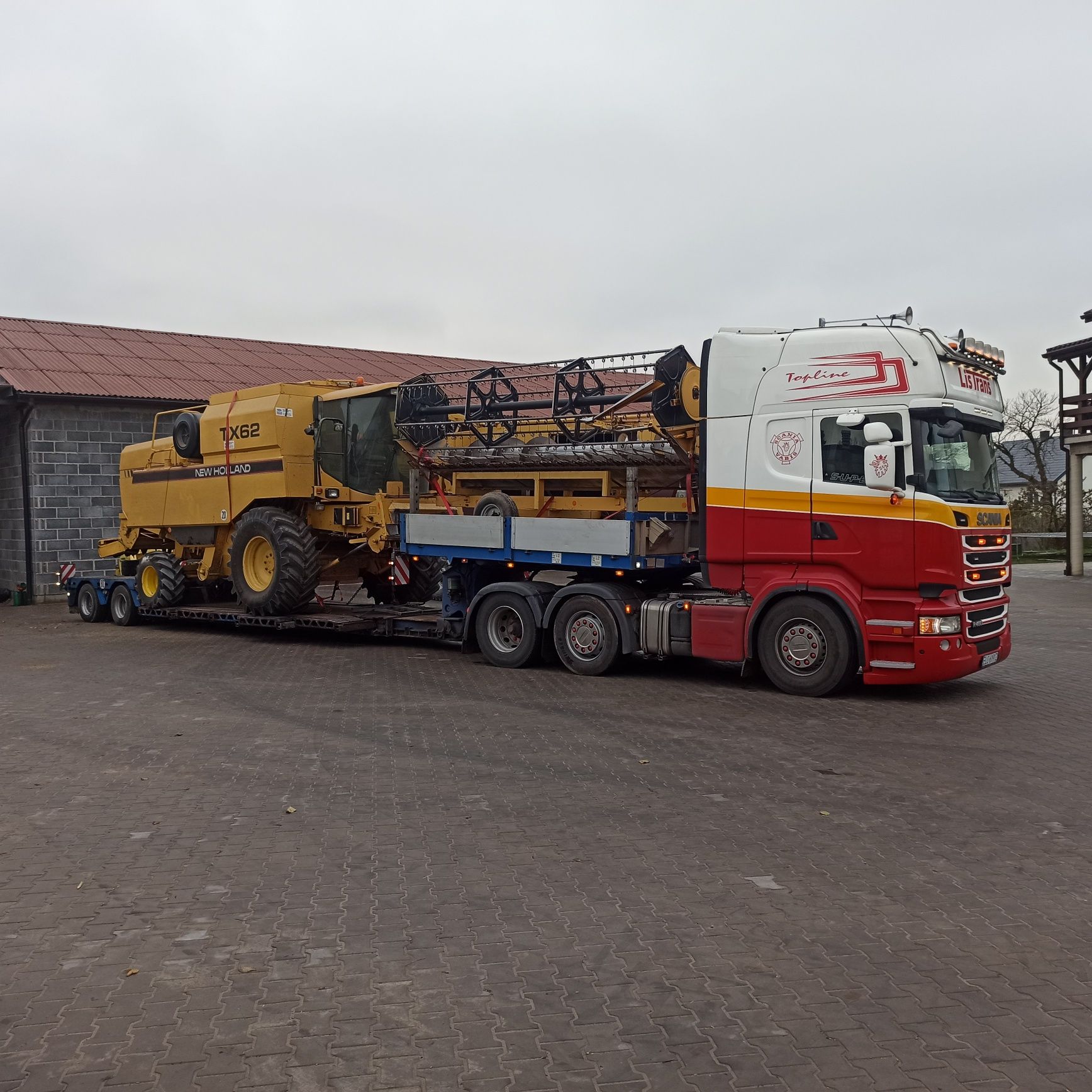 Transport maszyn rolniczych- kombajnów, sieczkarni, przyczep