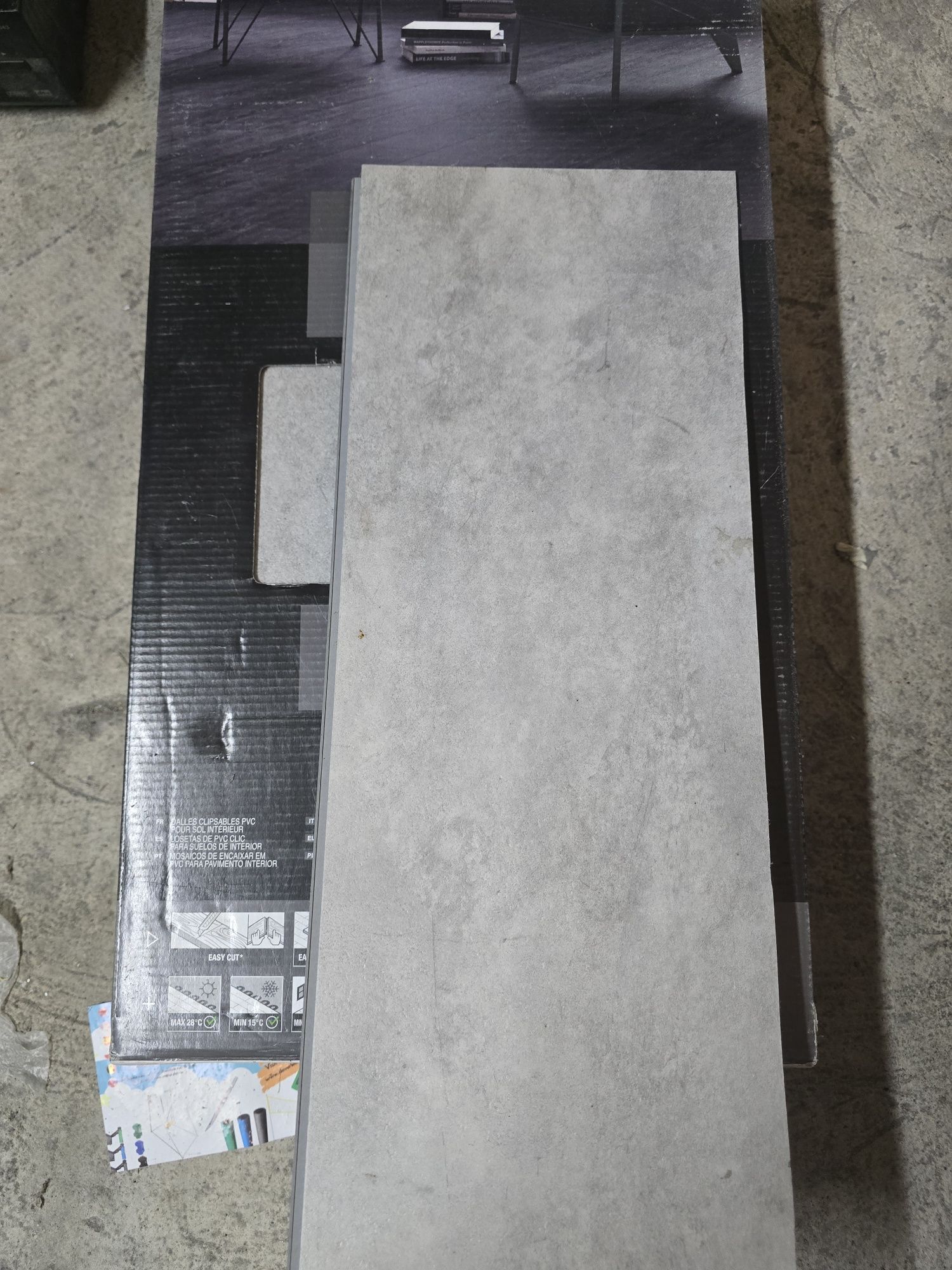 Panele winylowe 6m2 szare. Artes 61x31