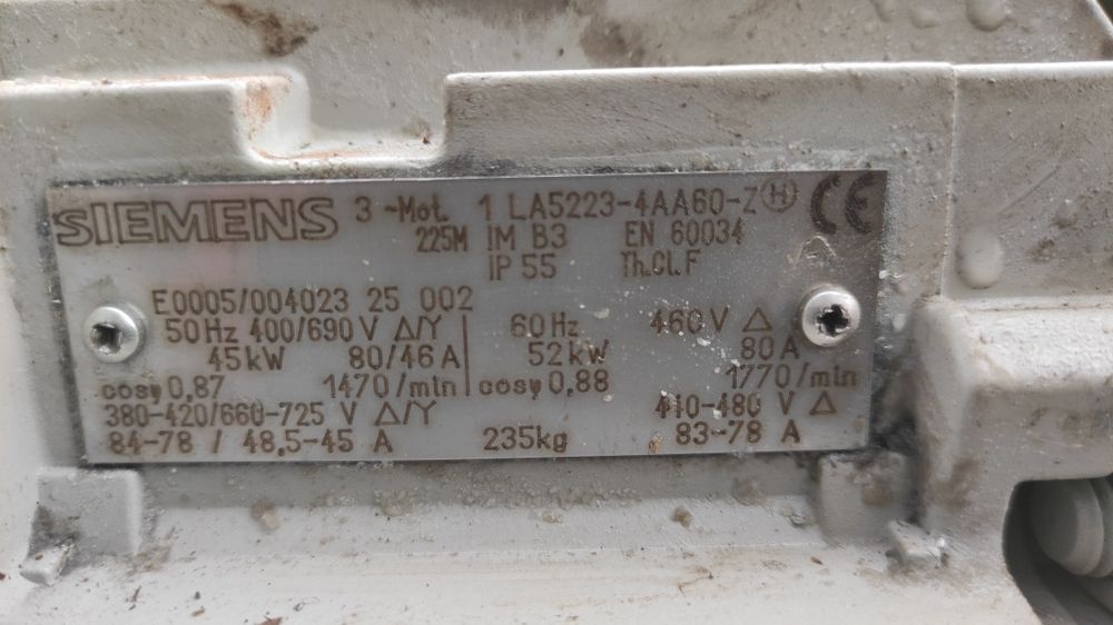 Silnik elektryczny 45 kW 55 kW 75 kW 700 obr 900 obr 1400 obr 2900 rpm